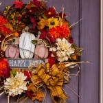 fall wreath on front door